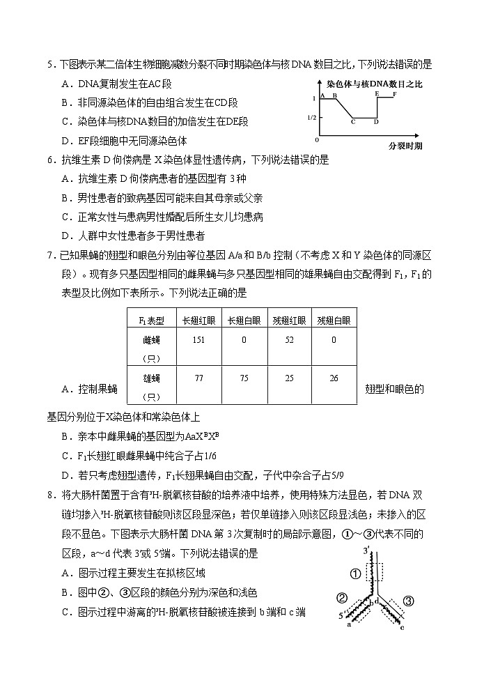 （教研室提供）山东省威海市2023-2024学年高一下学期期末考试生物试题第2页