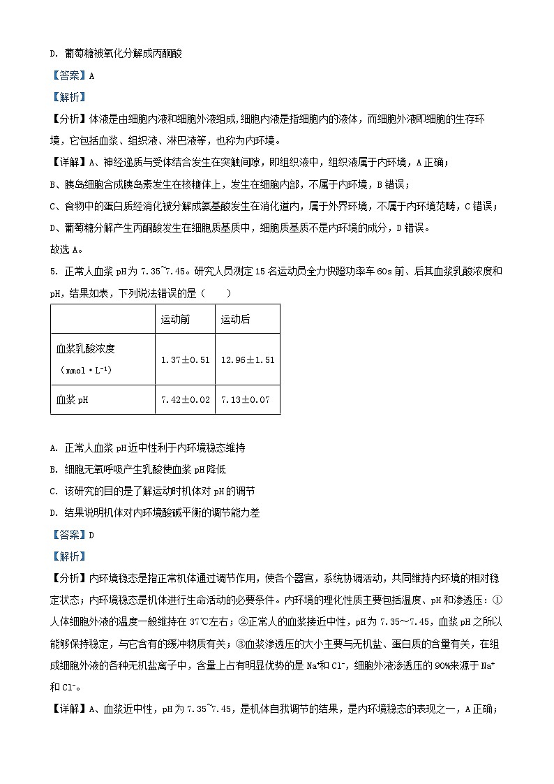 北京市海淀区2024_2025学年高二生物上学期10月月考试题含解析第3页