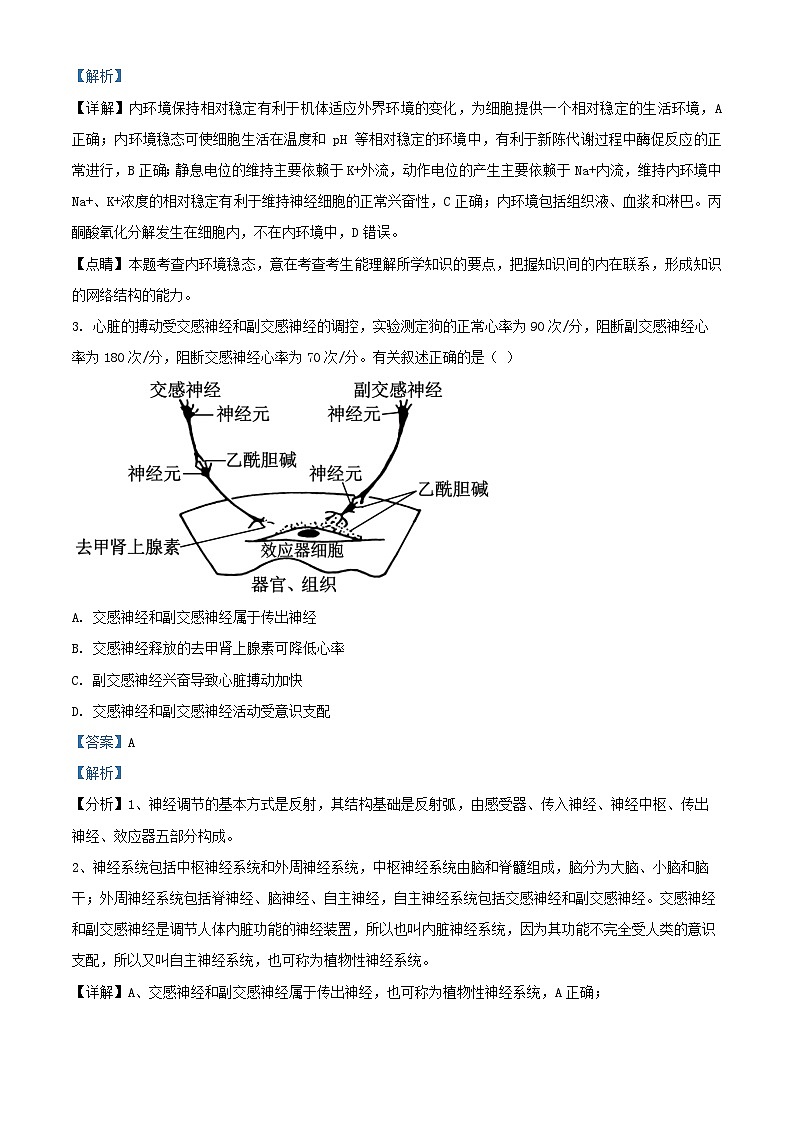 北京市西校区2024_2025学年高二生物上学期10月月考练习题含解析第2页