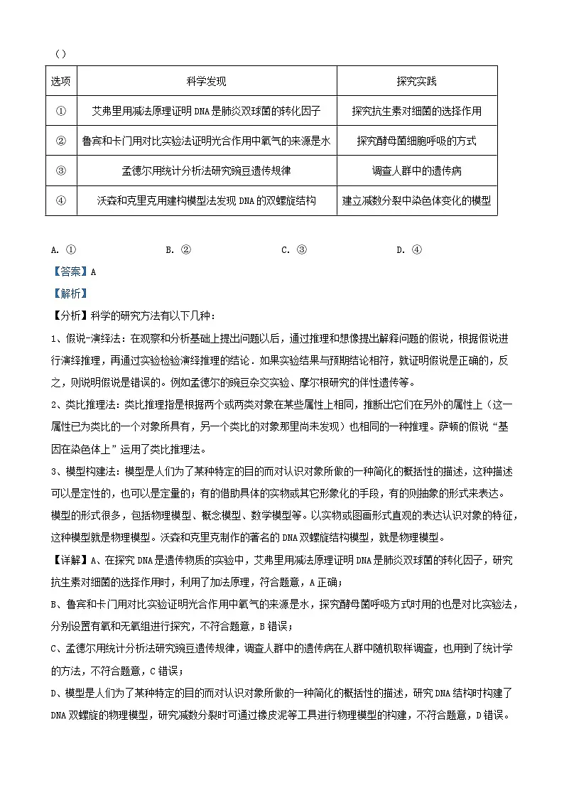 湖北省2024_2025学年高三生物上学期10月月度检测试卷含解析第3页
