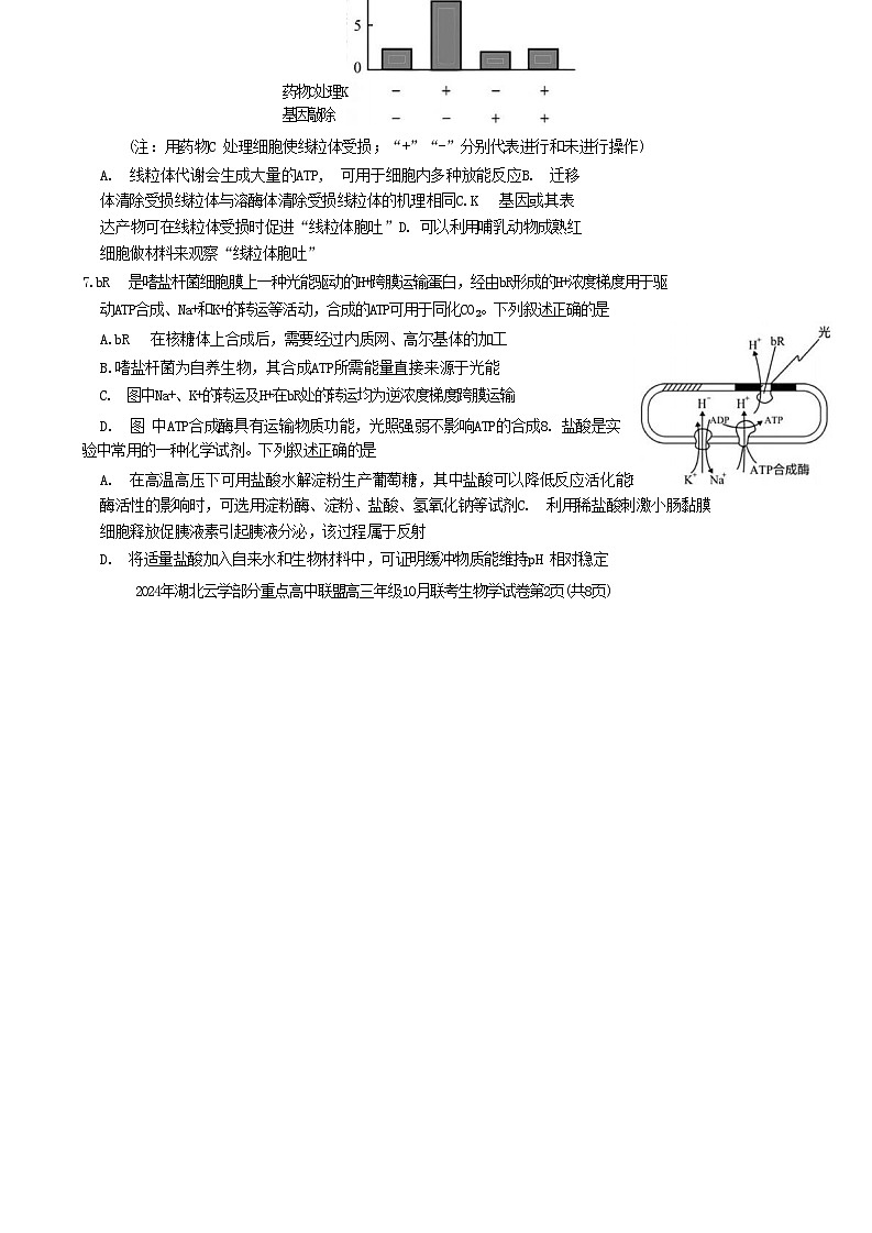 湖北省2025届高三生物上学期10月联考试题第2页
