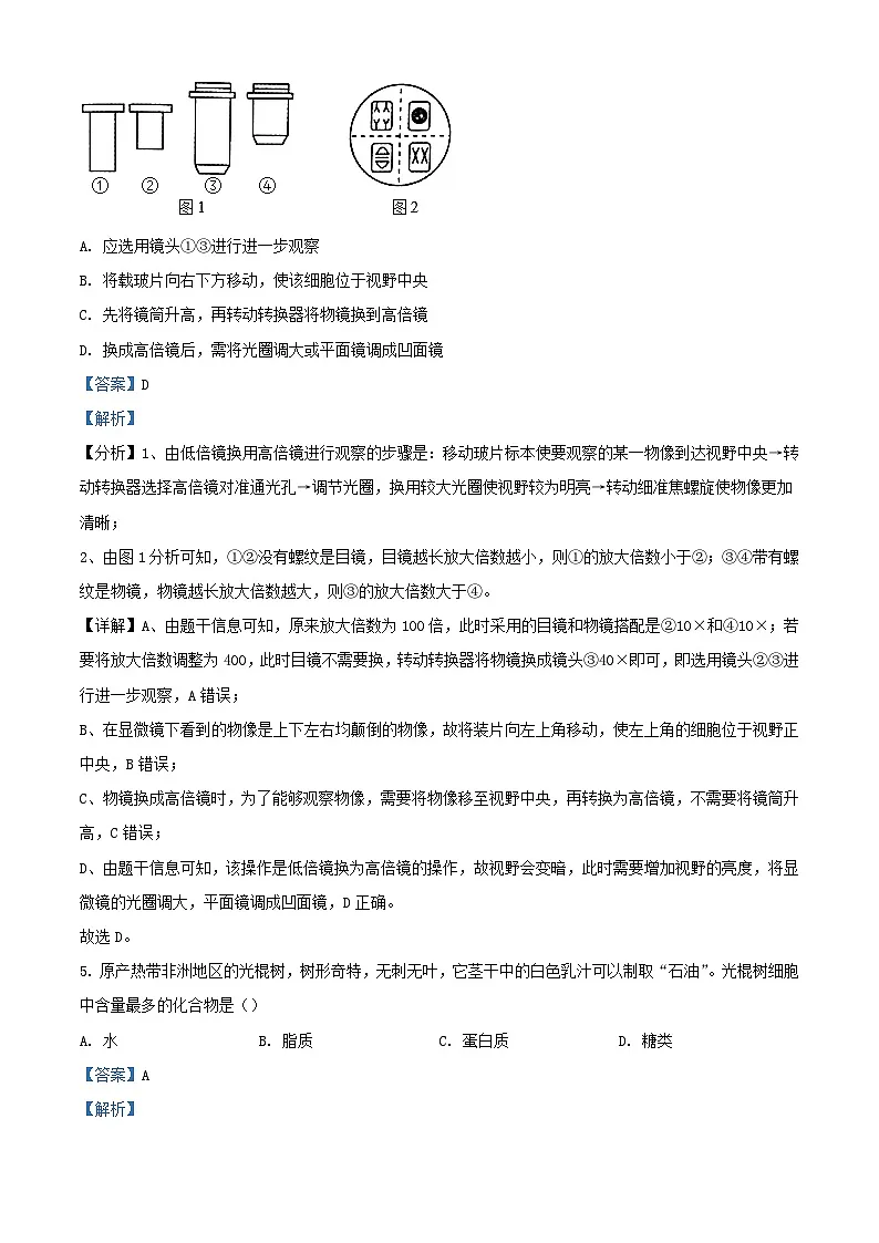 湖北省武汉市2024_2025学年高一生物上学期第一次月考试题含解析第3页