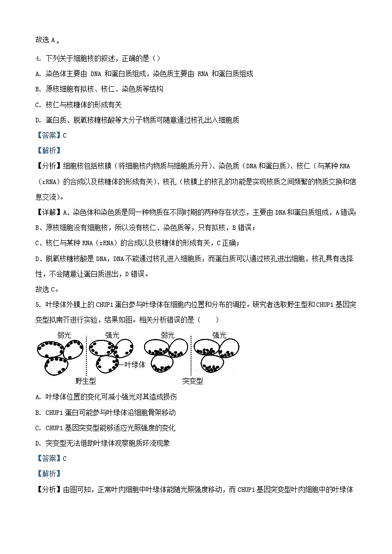 湖南省长沙市2025届高三生物上学期10月第二次月考试题含解析第3页