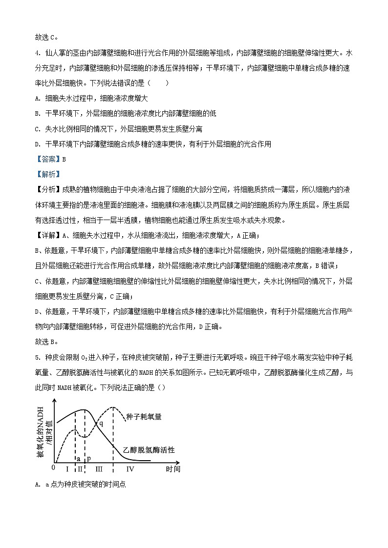 湖南省长沙市2025届高三生物上学期第二次月考试题含解析 (1)第3页