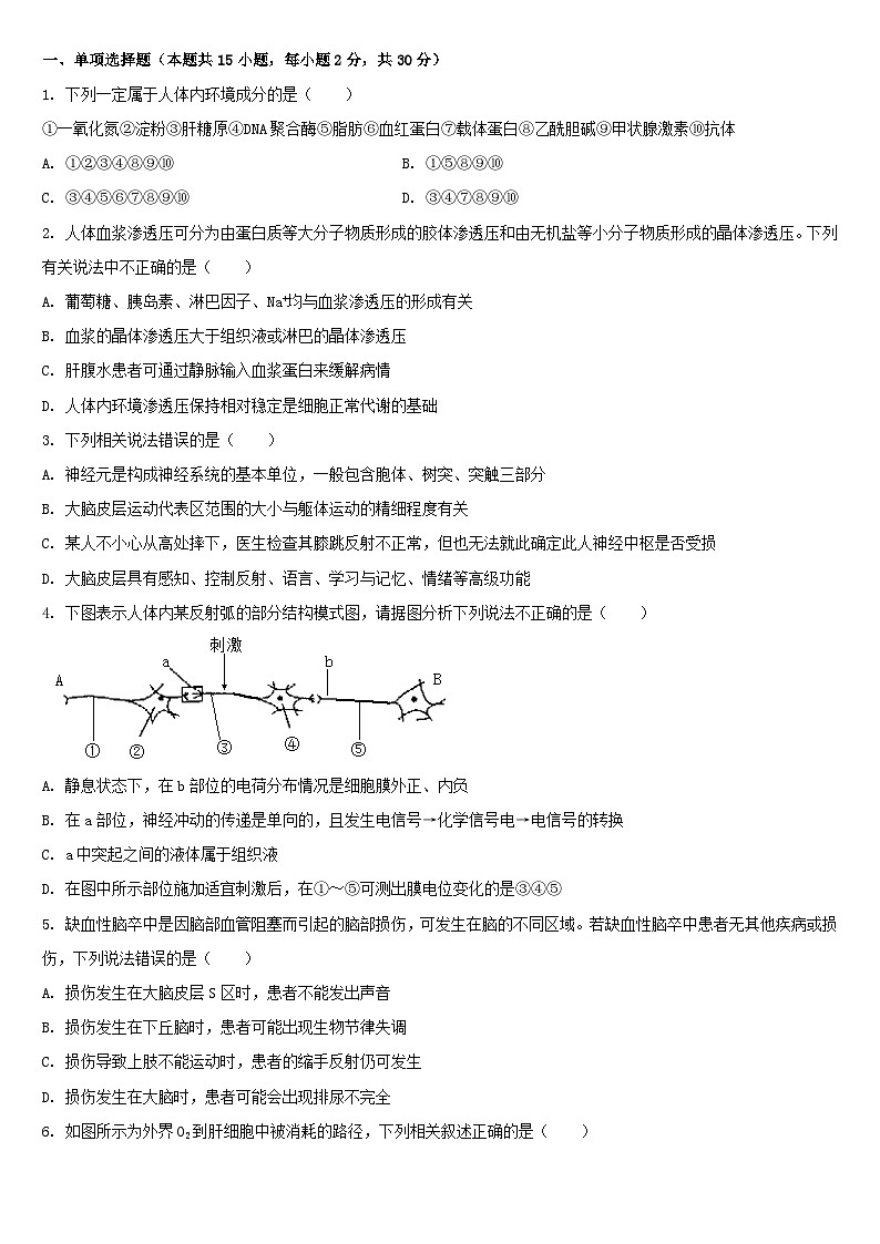 吉林省梅河口市2024_2025学年高二生物上学期9月月考试题第1页