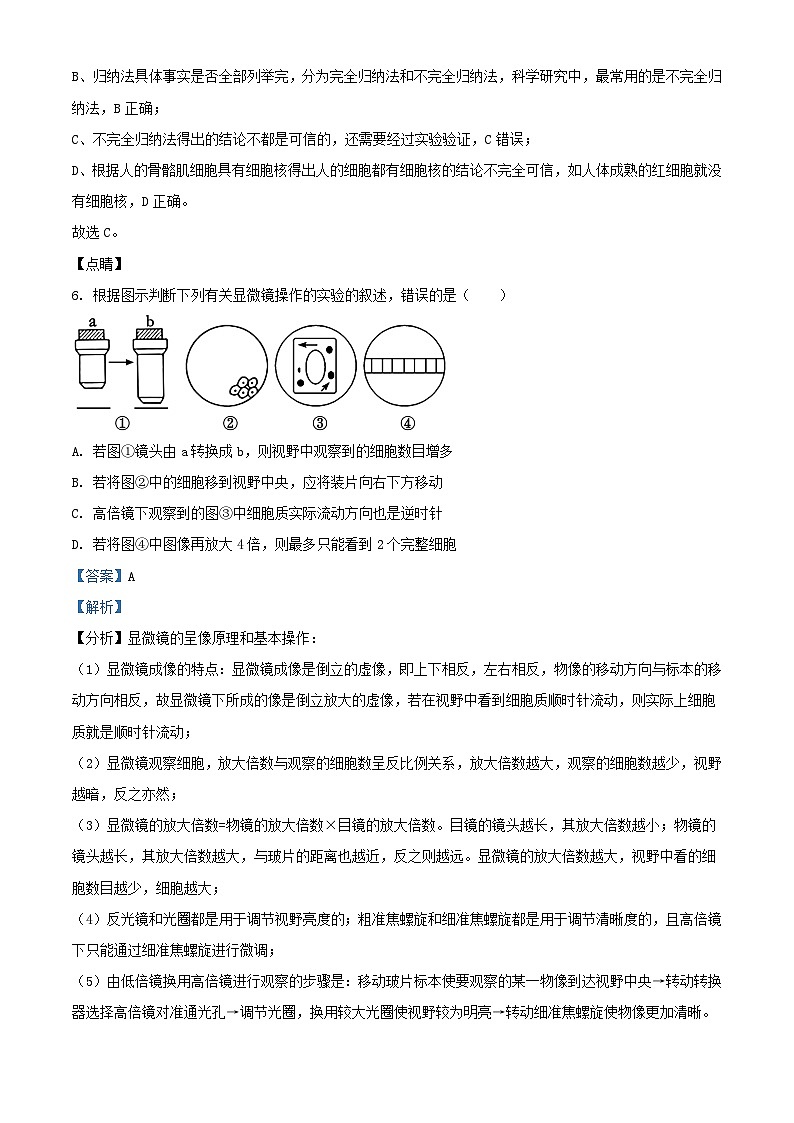 吉林省通化市梅河口市2024_2025学年高一生物上学期9月月考试题含解析第3页