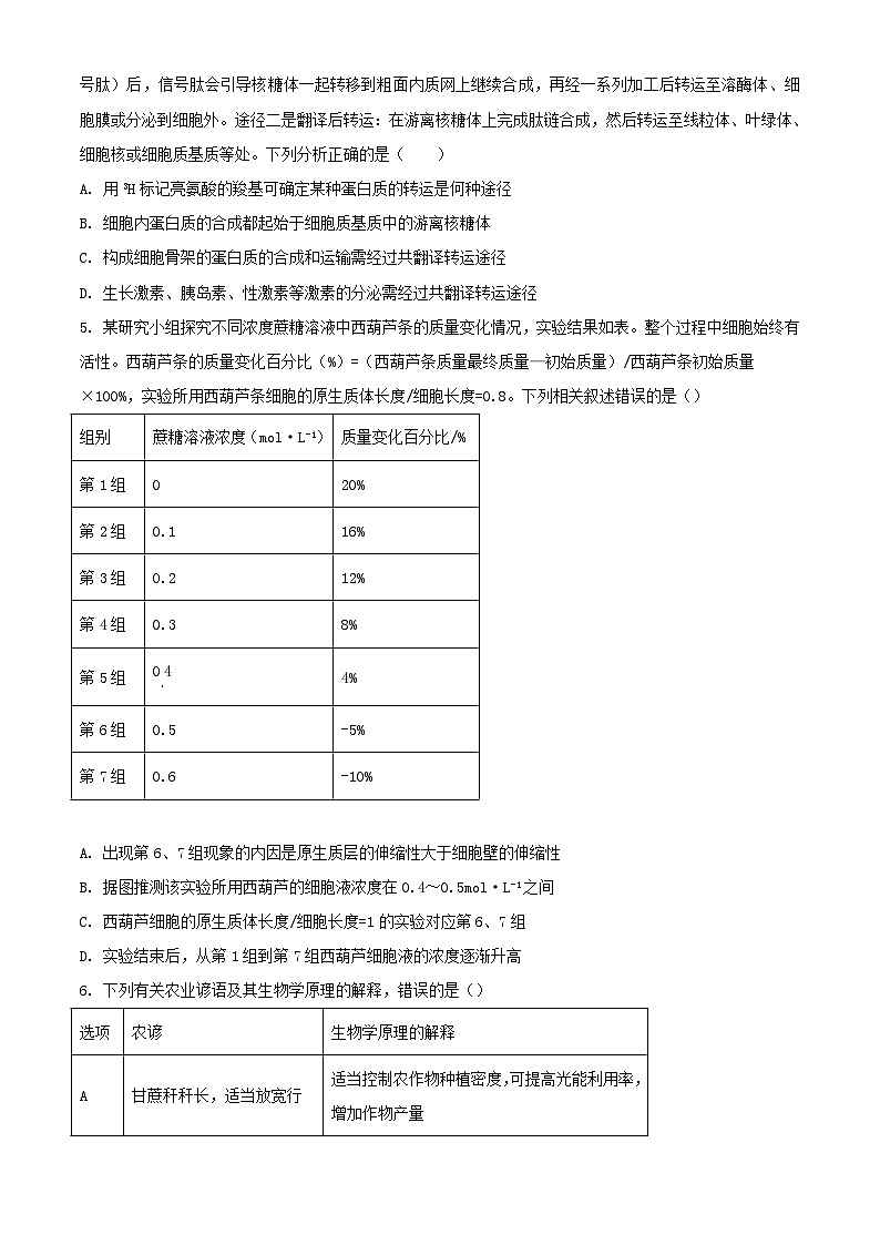 湖南省长沙市2024_2025学年高三生物上学期月考卷一试题第2页