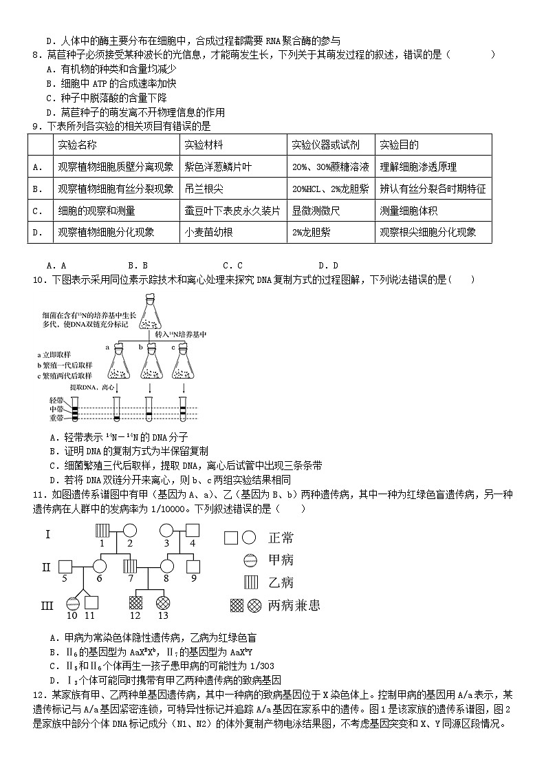 湖南省长沙市岳麓区2024_2025学年高二生物上学期开学试题含解析第2页