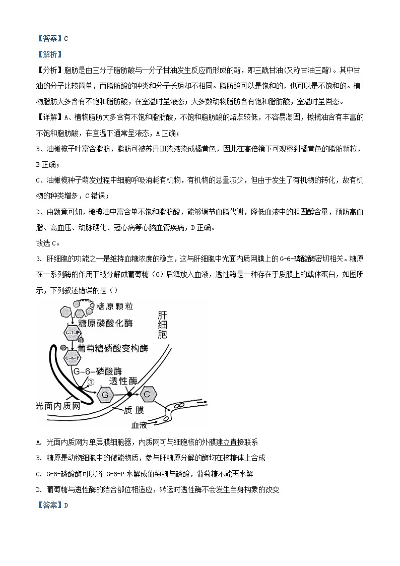 重庆市2024_2025学年高三生物上学期开学考试试题含解析第2页