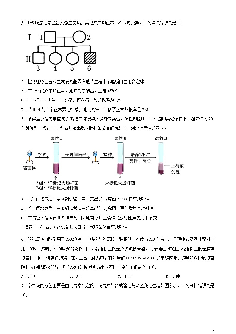 河南省南阳市2023_2024学年高一生物下学期期末考试含解析第2页