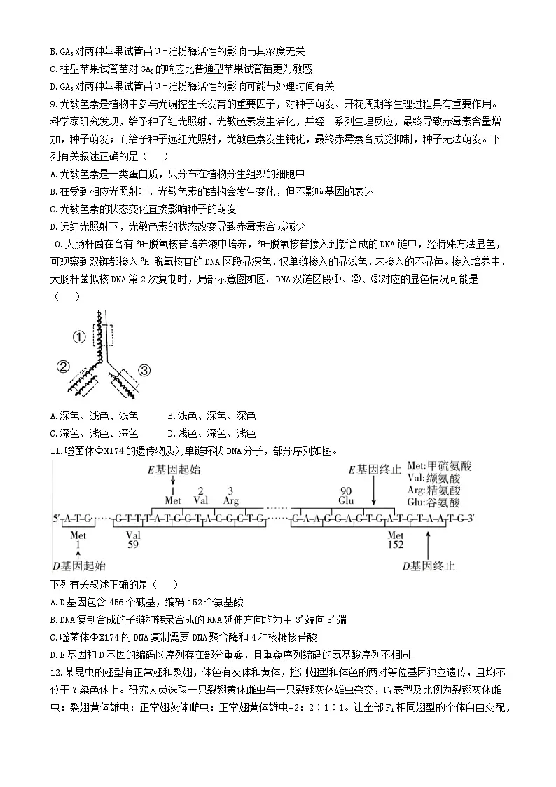 湖北省2025届高三生物上学期8月联考试题第3页