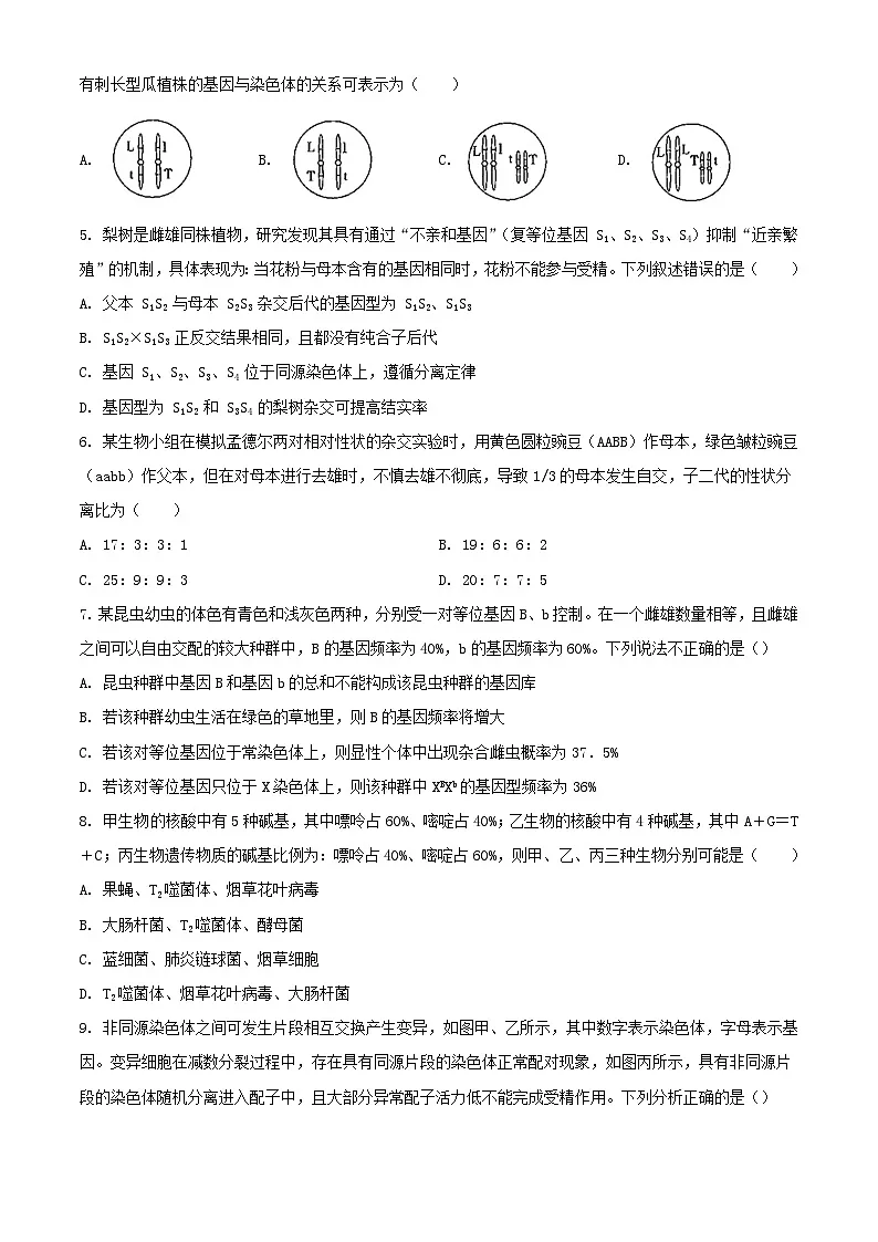 山东省泰安市2023_2024学年高一生物下学期6月月考试题含解析第2页