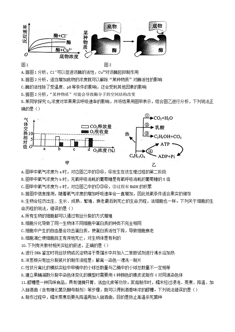四川省成都市2024_2025学年高三生物上学期入学考试含解析第3页