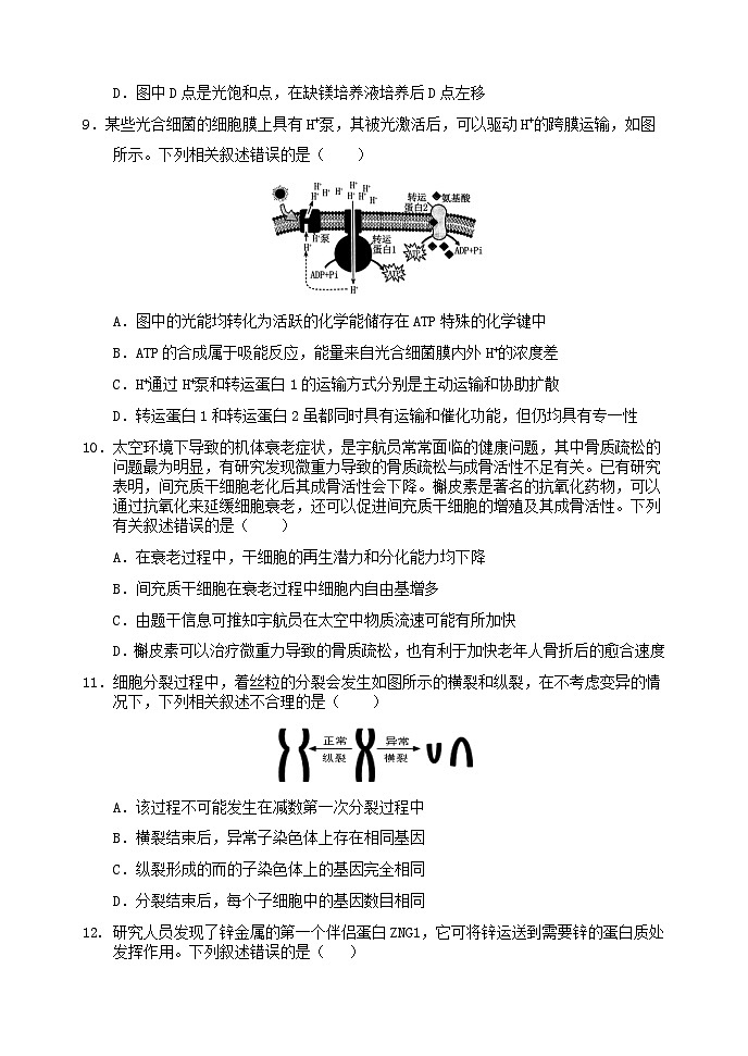 四川省广安市华蓥市2024_2025学年高三生物上学期8月月考试题含解析第3页