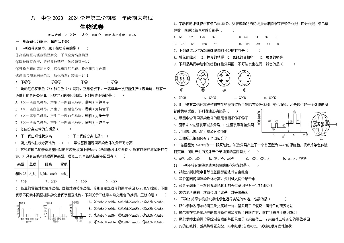 高一期末试卷 第1页
