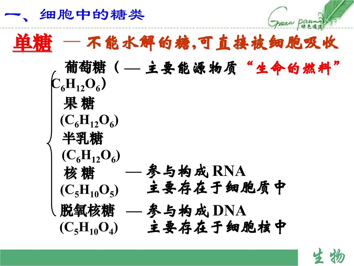 人教版 (新课标)高中生物必修1  2-4《细胞中的糖类和脂质》课件第5页