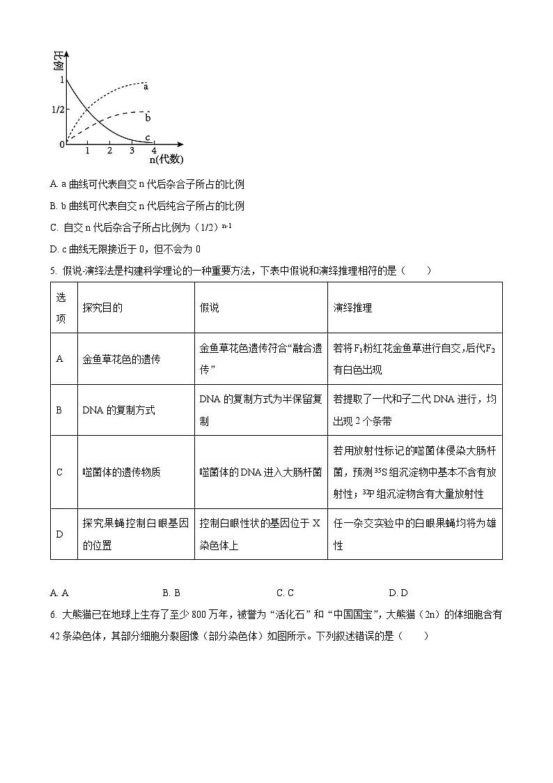 山东省济宁市任城区济宁市第一中学2024-2025学年高一下学期4月期中生物试题（原卷版）第2页