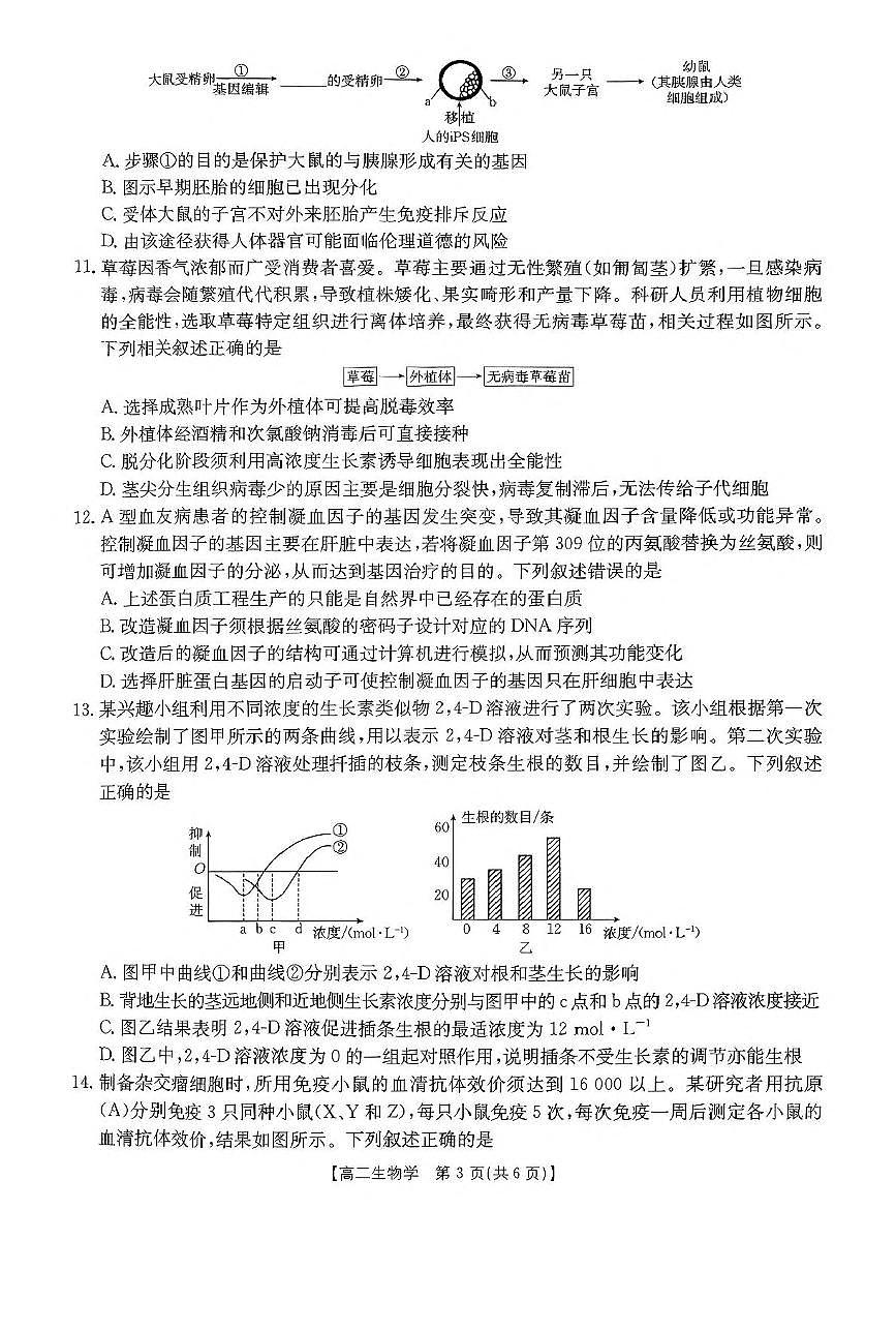广东省部分学校2024-2025学年高二下学期5月联考生物试卷（PDF版附解析）第3页