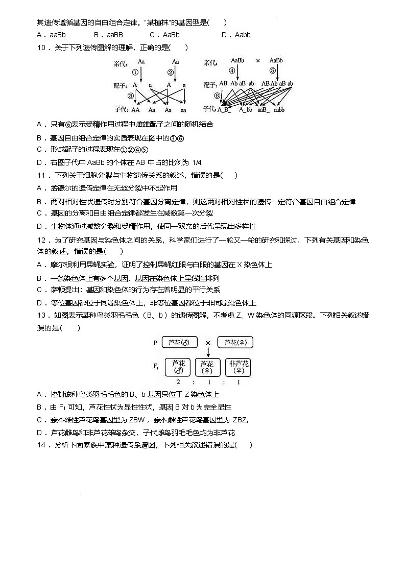 广东省惠州市五校2024-2025学年高一下学期第二次联考生物试题（Word版附答案）第3页