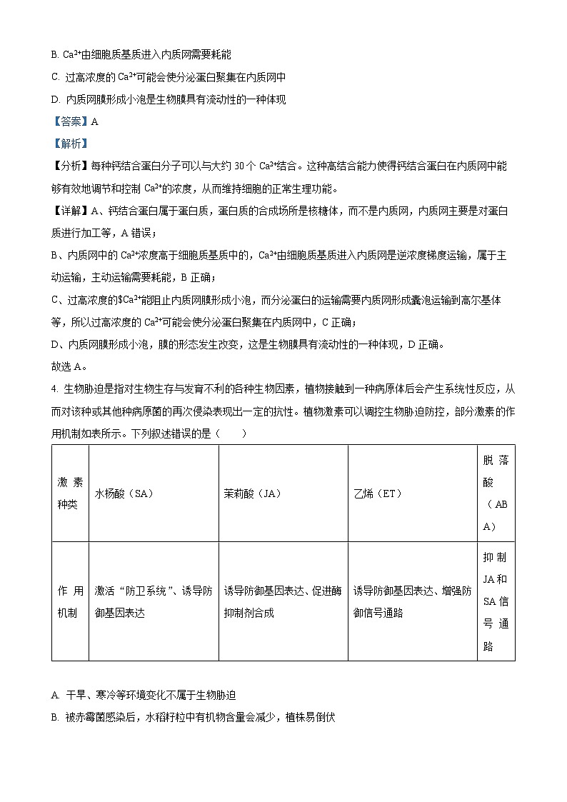 河南省驻马店市2024-2025学年高三上学期1月期末生物试题  Word版含解析第3页