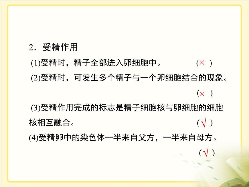 人教版 (新课标)高中生物 必修2 2-1《减数分裂和受精作用》第2课时复习课件第4页