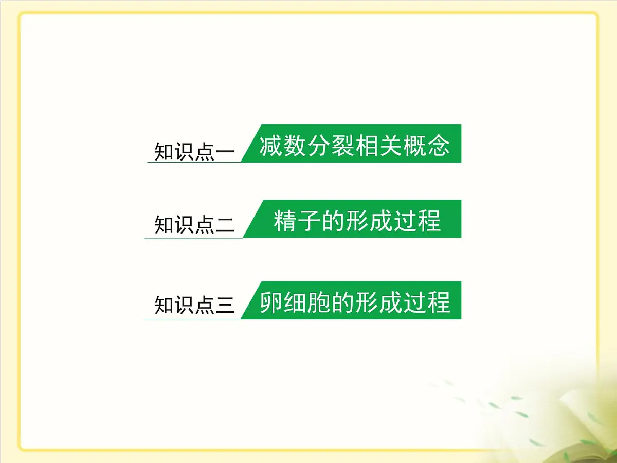人教版 (新课标)高中生物 必修2 2-1《减数分裂和受精作用》第1课时复习课件第2页