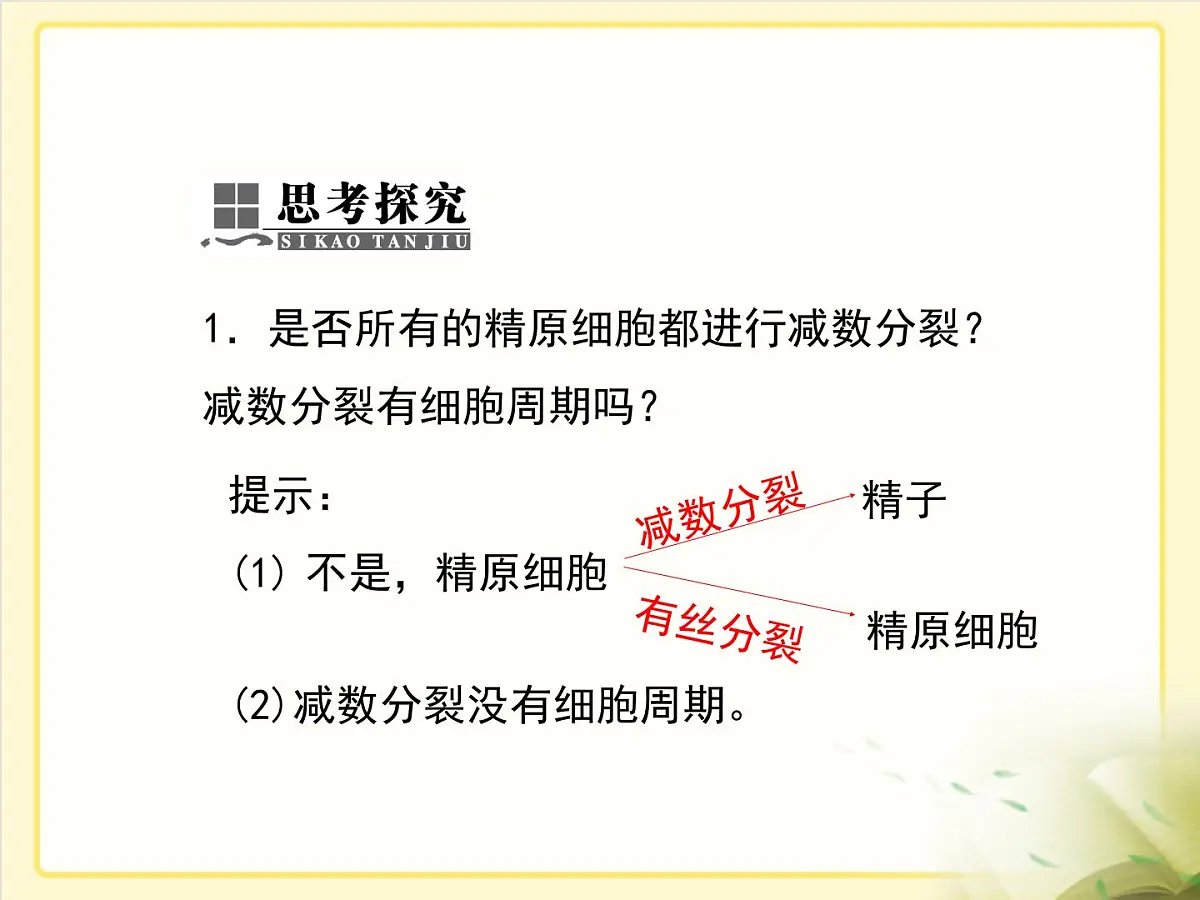 人教版 (新课标)高中生物 必修2 2-1《减数分裂和受精作用》第1课时复习课件第6页