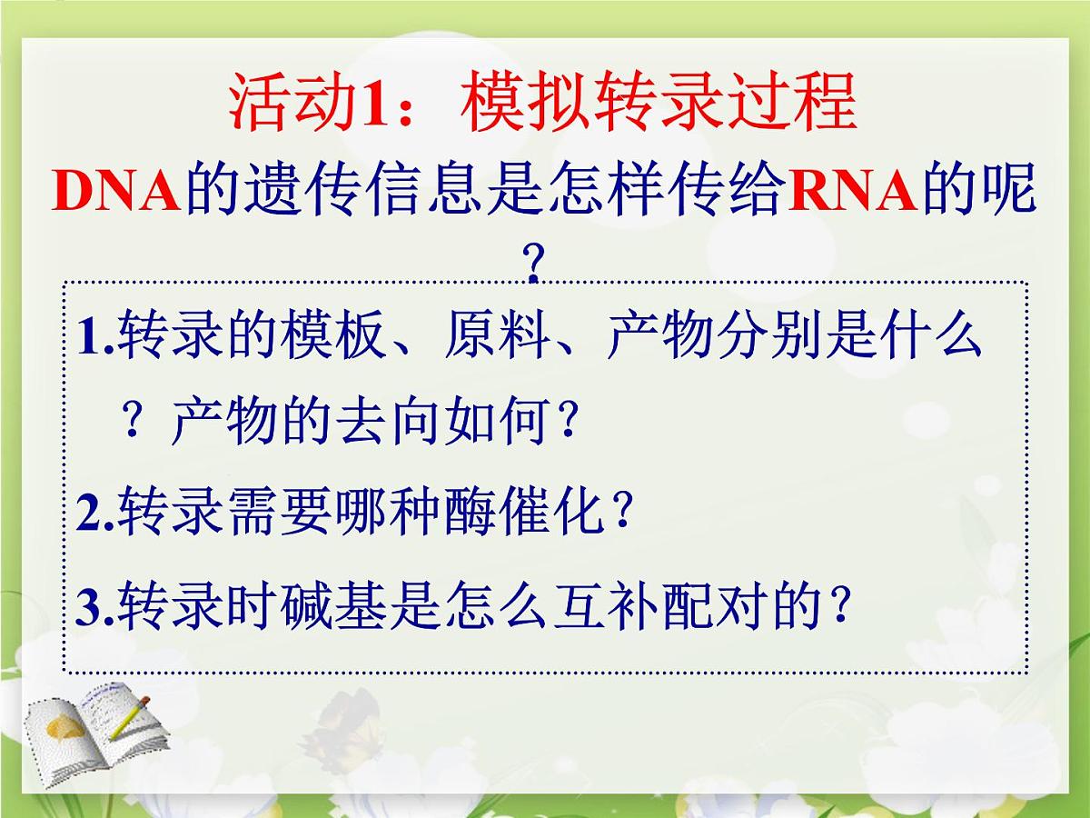 人教版 (新课标)高中生物 必修2 4-1《基因指导蛋白质的合成（第1课时）》课件第6页