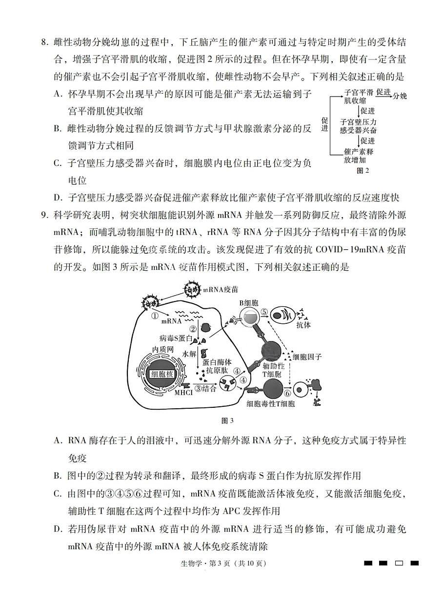 2026届云南三校高考备考实用性联考卷（一）高二生物试卷第3页