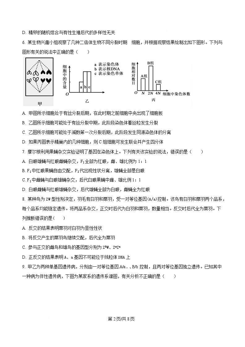 四川省资阳市资阳中学2024-2025学年高一下学期5月月考生物试题（原卷版）第2页