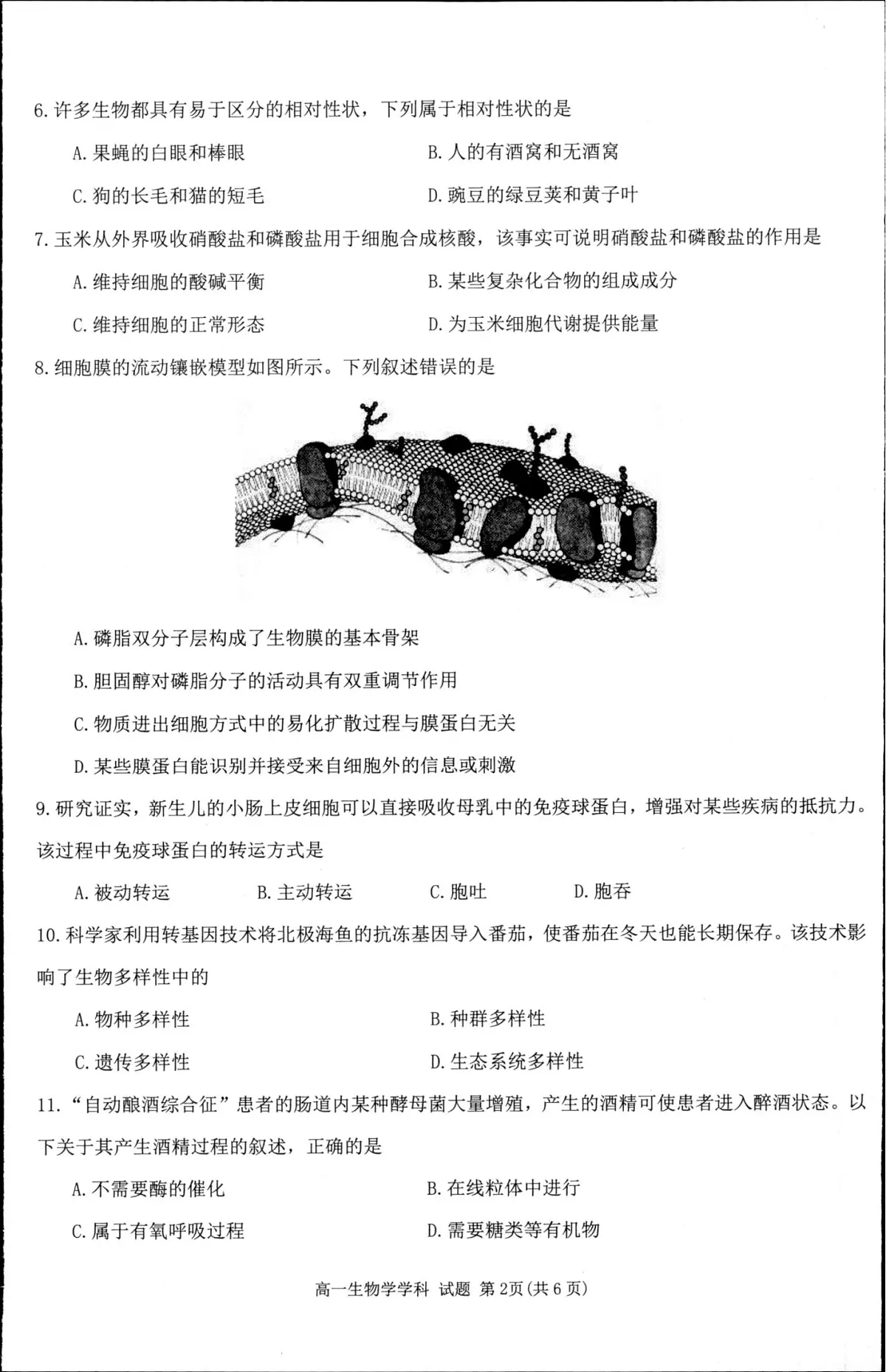 浙江省“桐•浦•富•兴”教研联盟2024-2025学年高一下学期6月学考模拟考试生物试题第2页