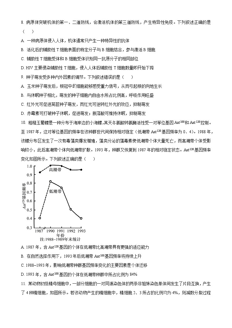 【生物 安徽版】2025年普通高等学校招生选择性考试（精编原卷版）第3页