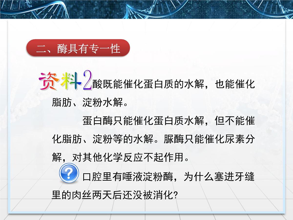 人教版 (新课标)高中生物必修1 5-1《降低化学反应活化能的酶》第2课时课件第5页