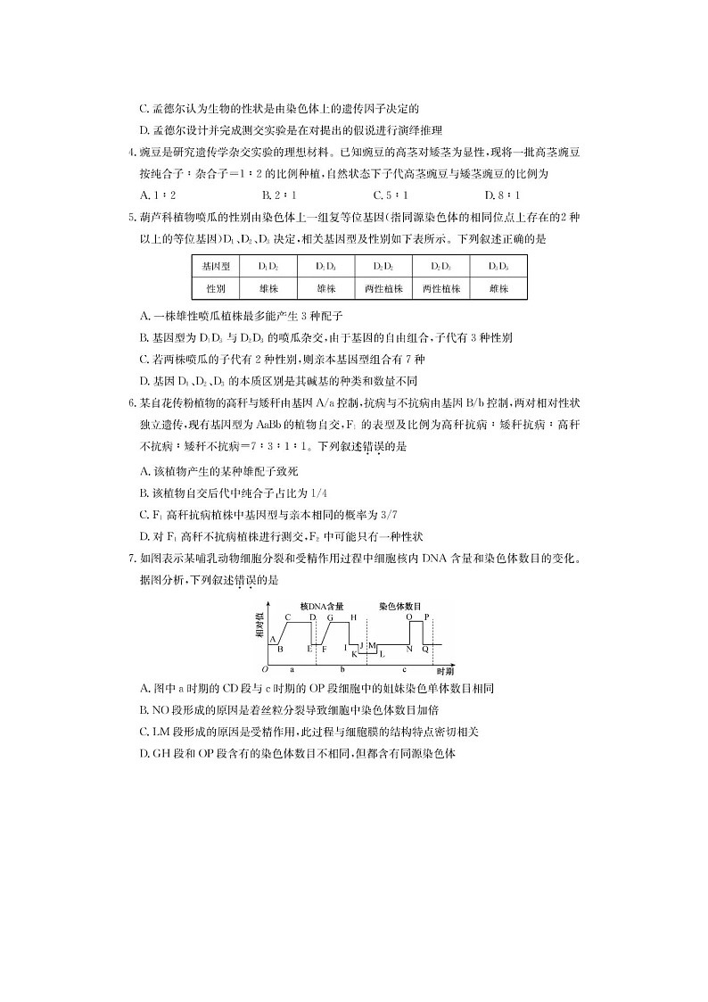 安徽省县中联盟2024级高一下5月联考生物试卷含答案第2页