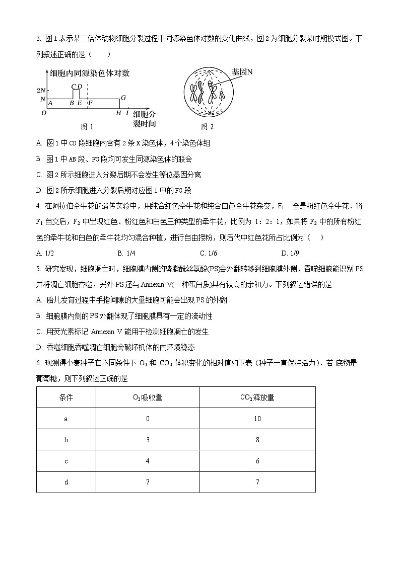 精品解析：湖南省衡阳市雁峰区校衡阳市第八中学2023-2024学年高一下学期期末考试生物试题　（原卷版）第2页