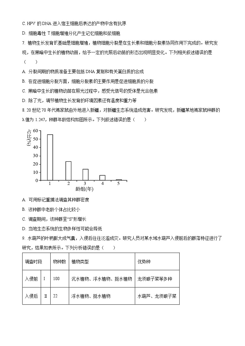 精品解析：湖南省湘西2023-2024学年高二下学期期末考试生物试题（原卷版）第3页