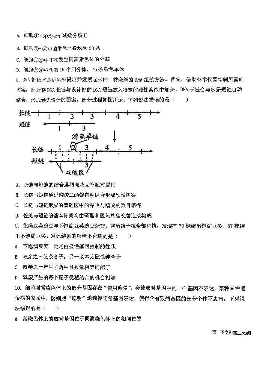 山东省枣庄市滕州市第二中学2024-2025学年高一下学期6月月考生物试题第3页