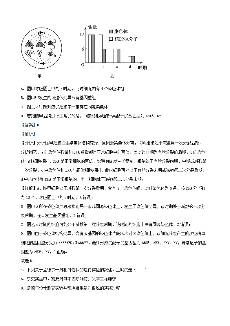 重庆市2024_2025学年高二生物上学期第一次月考试题含解析第3页