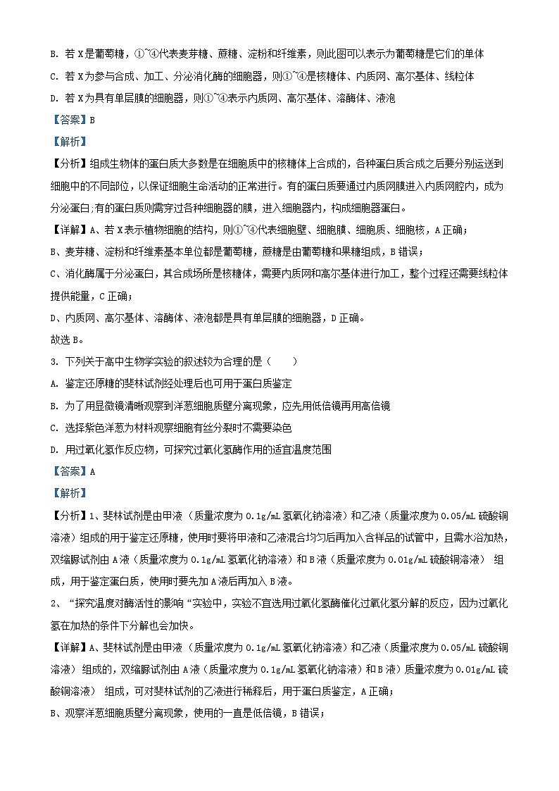 江苏省盐城市五校联考2024_2025学年高三生物上学期10月月考试题含解析第2页