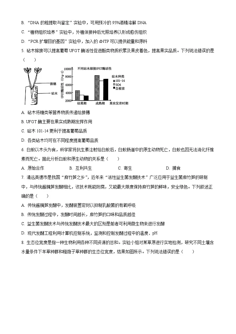 广东省清远市2025届高三下学期教学质量检测（二）生物试题 Word版无答案第2页