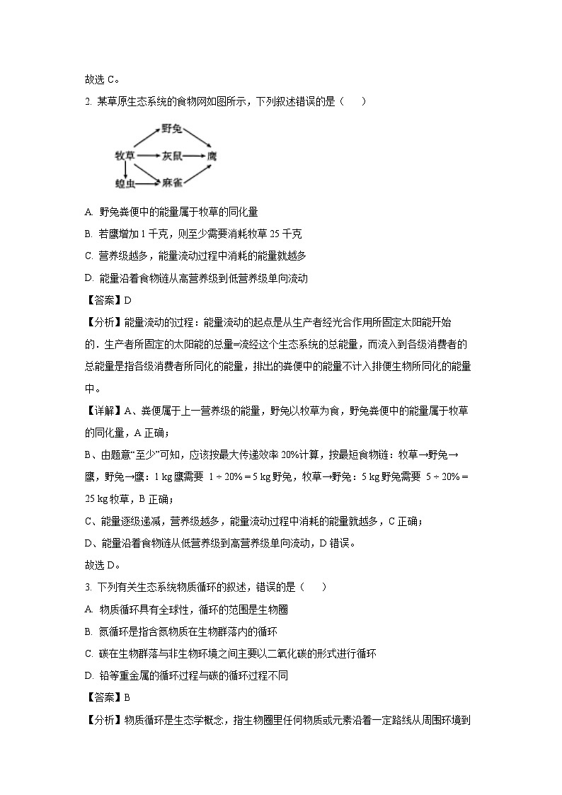 河北省邢台市卓越联盟2024-2025学年高二下学期4月月考生物试卷（解析版）第2页