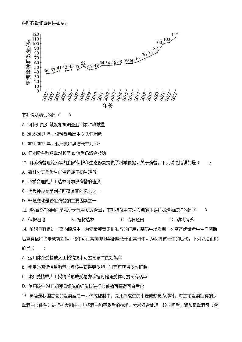 2025高考云南卷生物真题（原卷版）第3页