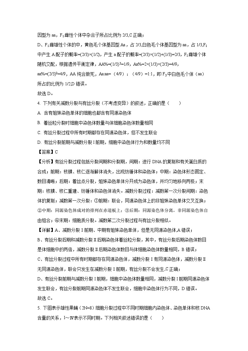 【生物】河南省南阳市六校期中联考2023-2024学年高一下学期4月期中试题（解析版）第3页