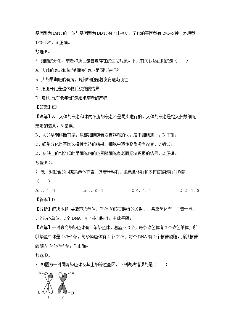 【生物】黑龙江省牡丹江市2024-2025学年高一下学期3月月考（模拟卷）（解析版）第3页