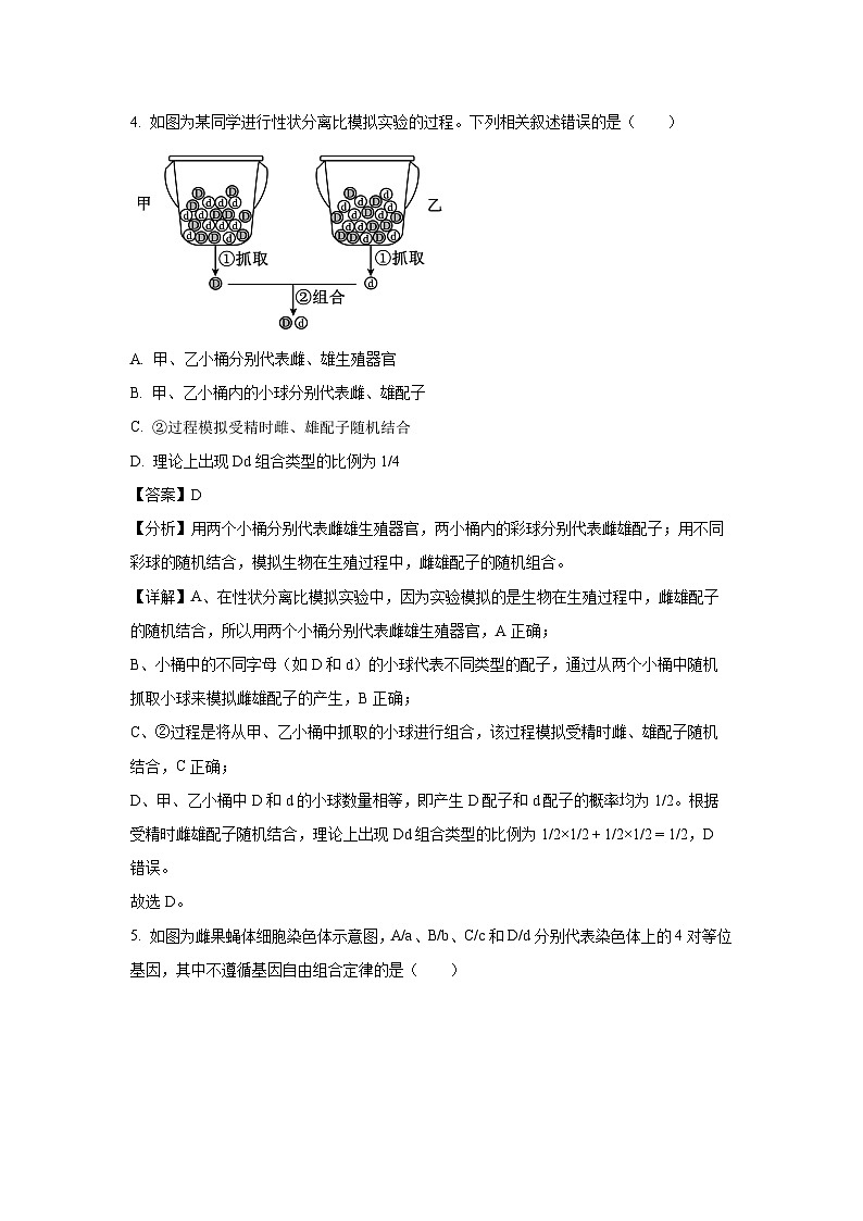 【生物】山西省太原市2024-2025学年高一下学期期中考试试题（解析版）第3页