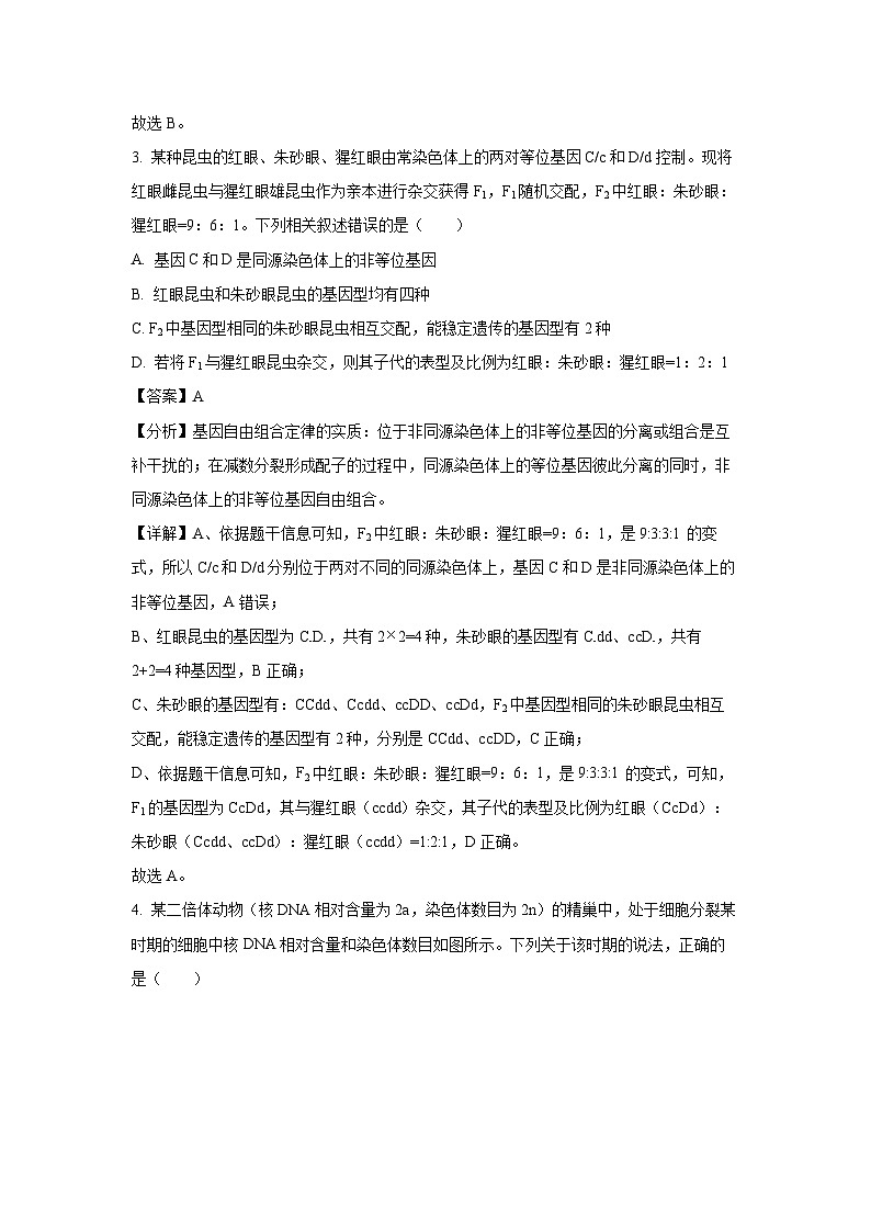 【生物】陕西省西安市莲湖区2024-2025学年高一下学期期中质量监测试题（解析版）第3页