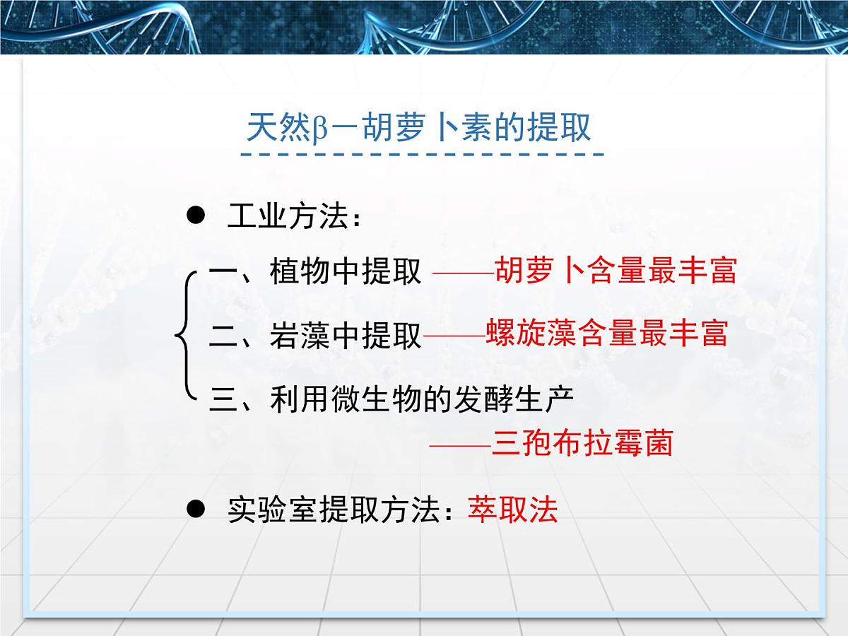 人教版 (新课标)高中生物选修1 6-2《胡萝卜素的提取》课件第8页