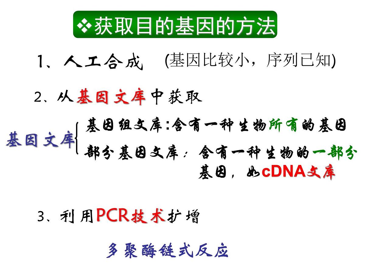 高中生物人教版（新课标）选修3 专题1《基因工程的基本操作程序》课件第7页
