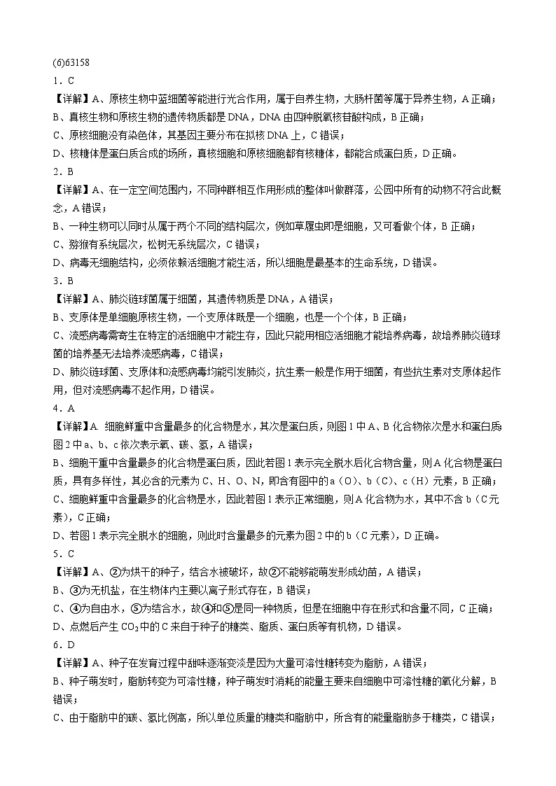 高二下专题复习卷1答案第2页