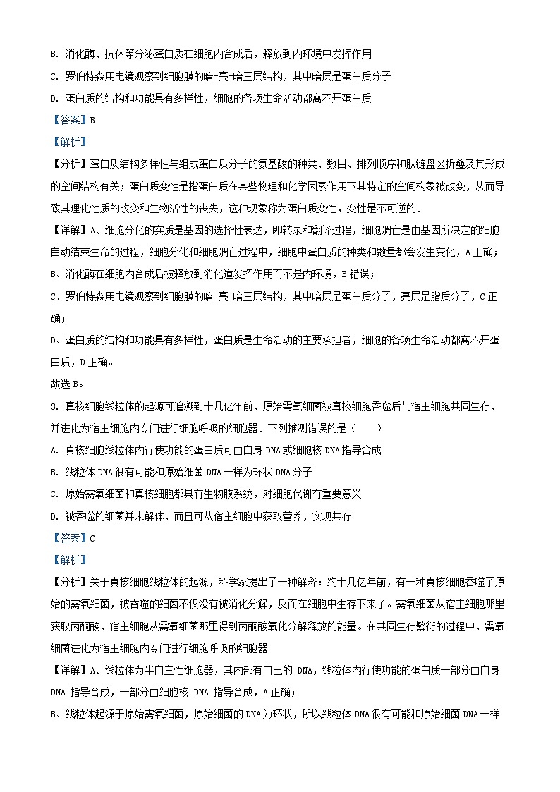 湖北省新高考2024_2025学年高三生物上学期11月期中试题含解析第2页